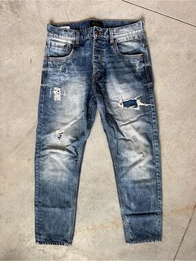 Jack & Jones Anti Fit / Erik Men's Distressed Blue Denim Jeans 30x32